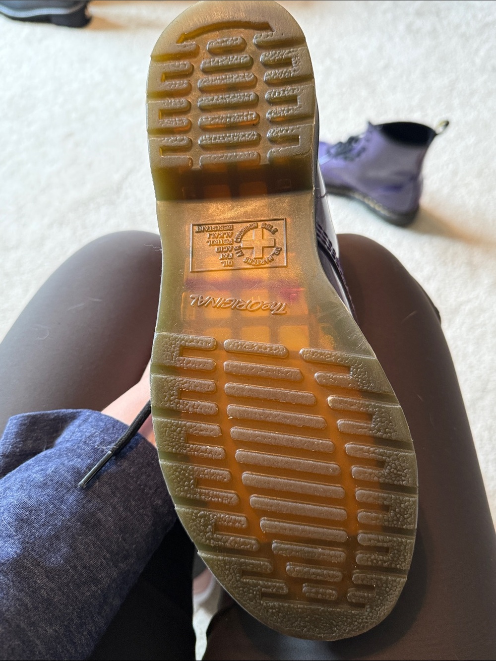 Dr. Martens Purple Patent Lace-Up Combat Boots - Picture 5 of 7